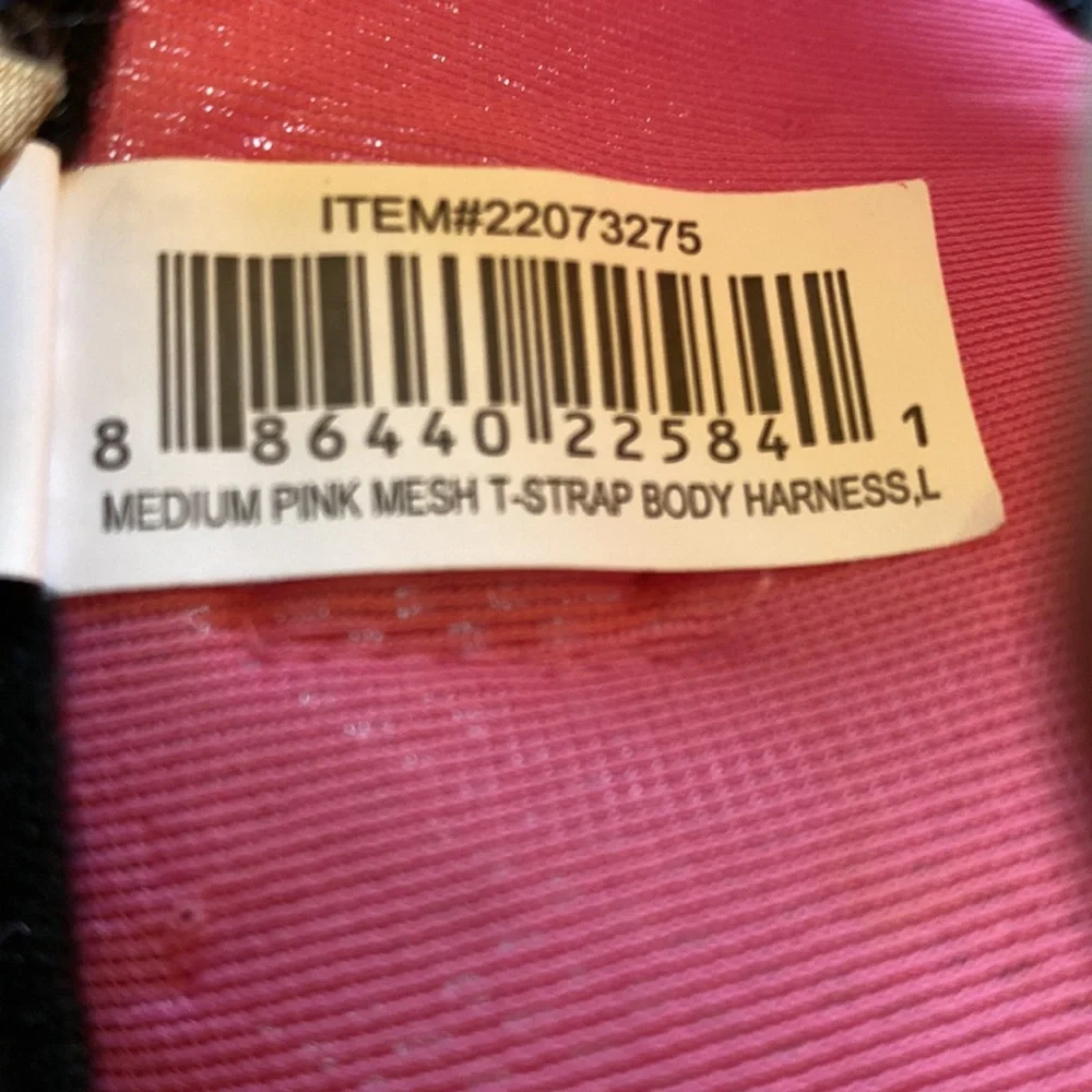 Medium pink mesh T-strap body harness size Large